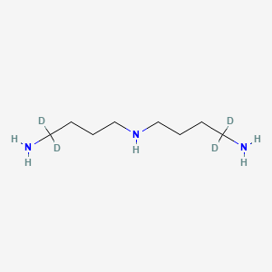 molecular formula C8H21N3 B586730 sym-Homo Spermidine-d4 Trihydrochloride CAS No. 856869-03-9