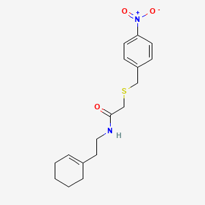 molecular formula C17H22N2O3S B5867300 N-[2-(1-cyclohexen-1-yl)ethyl]-2-[(4-nitrobenzyl)thio]acetamide 