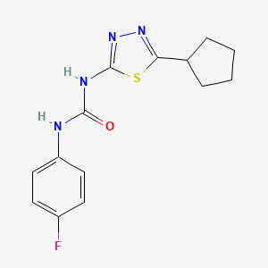 molecular formula C14H15FN4OS B5867316 N-(5-cyclopentyl-1,3,4-thiadiazol-2-yl)-N'-(4-fluorophenyl)urea CAS No. 426241-29-4