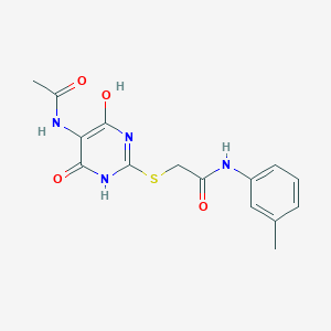2-{[5-(acetylamino)-4-hydroxy-6-oxo-1,6-dihydro-2-pyrimidinyl]thio}-N-(3-methylphenyl)acetamide