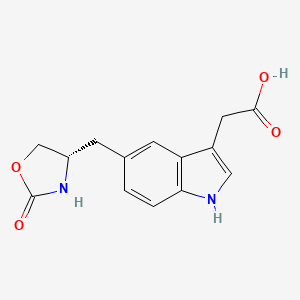 molecular formula C14H14N2O4 B586736 3-去(二甲氨基乙基)-3-乙酸佐米曲普坦 CAS No. 251451-31-7