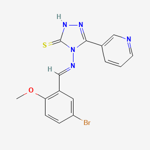 molecular formula C15H12BrN5OS B5867360 4-[(5-bromo-2-methoxybenzylidene)amino]-5-(3-pyridinyl)-4H-1,2,4-triazole-3-thiol 