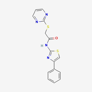 N-(4-phenyl-1,3-thiazol-2-yl)-2-(2-pyrimidinylthio)acetamide