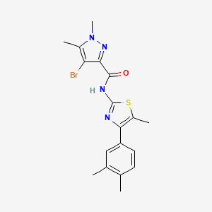 molecular formula C18H19BrN4OS B5867366 4-bromo-N-[4-(3,4-dimethylphenyl)-5-methyl-1,3-thiazol-2-yl]-1,5-dimethyl-1H-pyrazole-3-carboxamide 