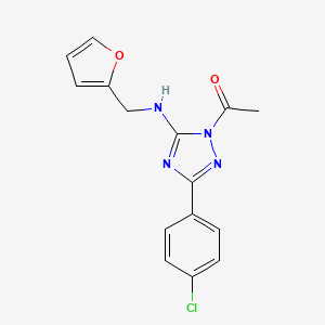 1-acetyl-3-(4-chlorophenyl)-N-(2-furylmethyl)-1H-1,2,4-triazol-5-amine