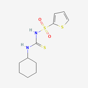 molecular formula C11H16N2O2S3 B5867377 N-[(cyclohexylamino)carbonothioyl]-2-thiophenesulfonamide 
