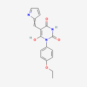molecular formula C17H15N3O4 B5867442 1-(4-ethoxyphenyl)-5-(1H-pyrrol-2-ylmethylene)-2,4,6(1H,3H,5H)-pyrimidinetrione 