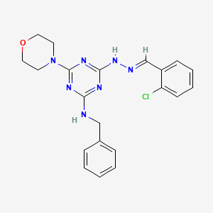 2-chlorobenzaldehyde [4-(benzylamino)-6-(4-morpholinyl)-1,3,5-triazin-2-yl]hydrazone