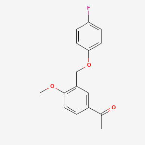 molecular formula C16H15FO3 B5867452 1-{3-[(4-fluorophenoxy)methyl]-4-methoxyphenyl}ethanone 