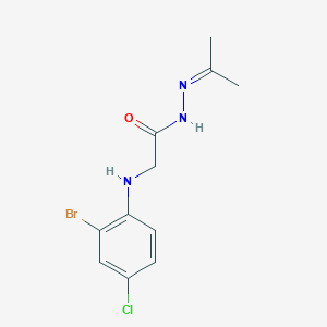 molecular formula C11H13BrClN3O B5867459 2-[(2-bromo-4-chlorophenyl)amino]-N'-(1-methylethylidene)acetohydrazide CAS No. 415714-04-4