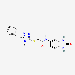 molecular formula C19H18N6O2S B5867476 2-[(5-benzyl-4-methyl-4H-1,2,4-triazol-3-yl)thio]-N-(2-oxo-2,3-dihydro-1H-benzimidazol-5-yl)acetamide 