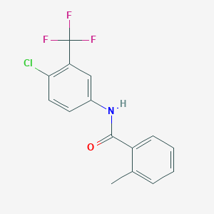 molecular formula C15H11ClF3NO B5867487 N-[4-chloro-3-(trifluoromethyl)phenyl]-2-methylbenzamide 