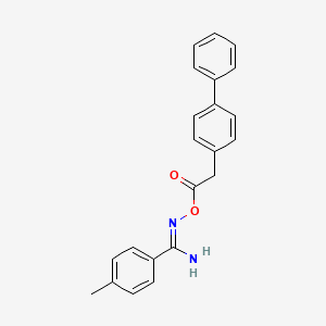 molecular formula C22H20N2O2 B5867488 N'-[(4-biphenylylacetyl)oxy]-4-methylbenzenecarboximidamide 