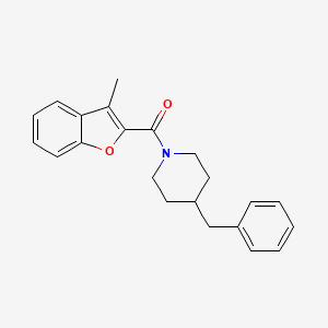 molecular formula C22H23NO2 B5867517 4-benzyl-1-[(3-methyl-1-benzofuran-2-yl)carbonyl]piperidine 
