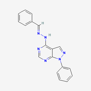 molecular formula C18H14N6 B5867531 benzaldehyde (1-phenyl-1H-pyrazolo[3,4-d]pyrimidin-4-yl)hydrazone 