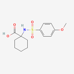 molecular formula C14H19NO5S B5867540 1-{[(4-methoxyphenyl)sulfonyl]amino}cyclohexanecarboxylic acid 