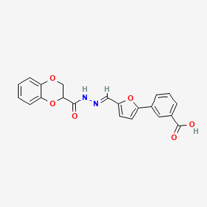 molecular formula C21H16N2O6 B5867549 3-{5-[2-(2,3-dihydro-1,4-benzodioxin-2-ylcarbonyl)carbonohydrazonoyl]-2-furyl}benzoic acid 
