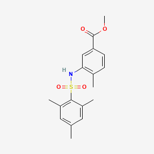 molecular formula C18H21NO4S B5867561 methyl 3-[(mesitylsulfonyl)amino]-4-methylbenzoate 