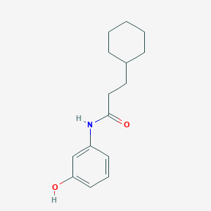 molecular formula C15H21NO2 B5867603 3-cyclohexyl-N-(3-hydroxyphenyl)propanamide 