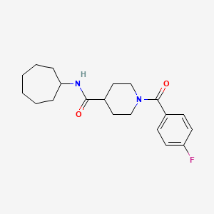 molecular formula C20H27FN2O2 B5867607 N-cycloheptyl-1-(4-fluorobenzoyl)-4-piperidinecarboxamide 
