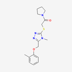 molecular formula C17H22N4O2S B5867621 4-methyl-3-[(2-methylphenoxy)methyl]-5-{[2-oxo-2-(1-pyrrolidinyl)ethyl]thio}-4H-1,2,4-triazole 