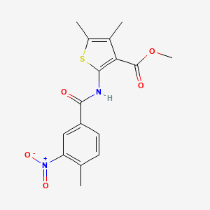 molecular formula C16H16N2O5S B5867638 methyl 4,5-dimethyl-2-[(4-methyl-3-nitrobenzoyl)amino]-3-thiophenecarboxylate 