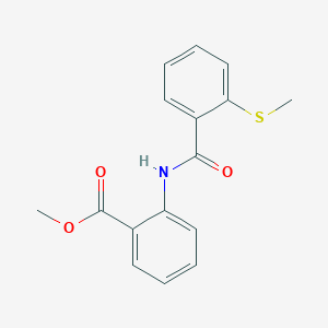 molecular formula C16H15NO3S B5867761 methyl 2-{[2-(methylthio)benzoyl]amino}benzoate 