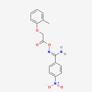molecular formula C16H15N3O5 B5867779 N'-{[(2-methylphenoxy)acetyl]oxy}-4-nitrobenzenecarboximidamide 