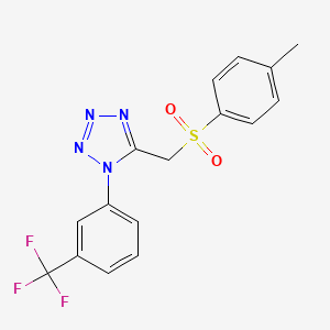 molecular formula C16H13F3N4O2S B5867803 5-{[(4-methylphenyl)sulfonyl]methyl}-1-[3-(trifluoromethyl)phenyl]-1H-tetrazole 