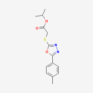 molecular formula C14H16N2O3S B5867865 isopropyl {[5-(4-methylphenyl)-1,3,4-oxadiazol-2-yl]thio}acetate CAS No. 5807-40-9