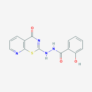 2-hydroxy-N'-(4-oxo-4H-pyrido[3,2-e][1,3]thiazin-2-yl)benzohydrazide