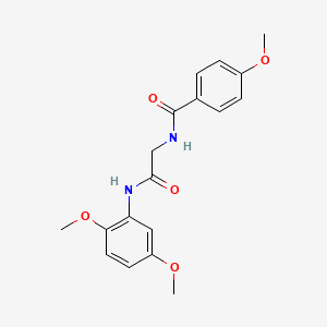 molecular formula C18H20N2O5 B5867913 N-{2-[(2,5-dimethoxyphenyl)amino]-2-oxoethyl}-4-methoxybenzamide 