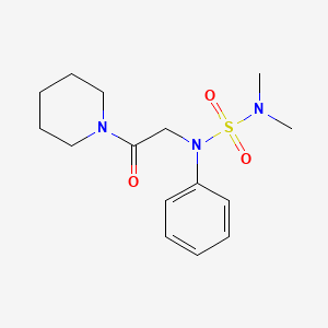 molecular formula C15H23N3O3S B5867921 N,N-dimethyl-N'-[2-oxo-2-(1-piperidinyl)ethyl]-N'-phenylsulfamide 