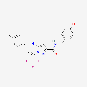 molecular formula C24H21F3N4O2 B5867955 5-(3,4-dimethylphenyl)-N-(4-methoxybenzyl)-7-(trifluoromethyl)pyrazolo[1,5-a]pyrimidine-2-carboxamide 