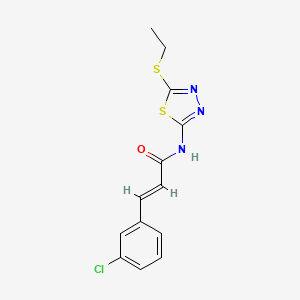 molecular formula C13H12ClN3OS2 B5867976 3-(3-chlorophenyl)-N-[5-(ethylthio)-1,3,4-thiadiazol-2-yl]acrylamide 