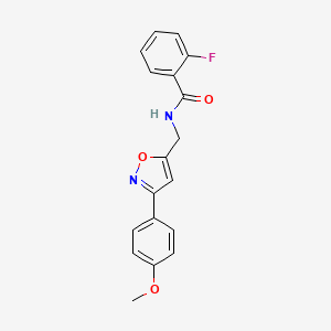 molecular formula C18H15FN2O3 B5867992 2-fluoro-N-{[3-(4-methoxyphenyl)isoxazol-5-yl]methyl}benzamide 