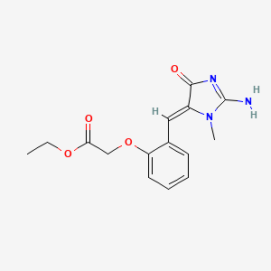 molecular formula C15H17N3O4 B5867999 ethyl {2-[(2-imino-3-methyl-5-oxo-4-imidazolidinylidene)methyl]phenoxy}acetate 