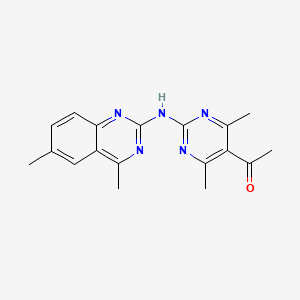 molecular formula C18H19N5O B5868002 1-{2-[(4,6-dimethyl-2-quinazolinyl)amino]-4,6-dimethyl-5-pyrimidinyl}ethanone 