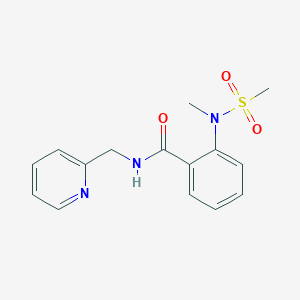 molecular formula C15H17N3O3S B5868013 2-[methyl(methylsulfonyl)amino]-N-(2-pyridinylmethyl)benzamide 