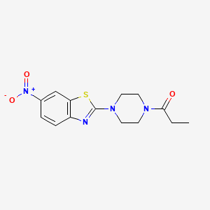 molecular formula C14H16N4O3S B5868021 6-nitro-2-(4-propionyl-1-piperazinyl)-1,3-benzothiazole 