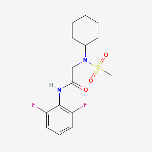 molecular formula C15H20F2N2O3S B5868027 N~2~-cyclohexyl-N~1~-(2,6-difluorophenyl)-N~2~-(methylsulfonyl)glycinamide 