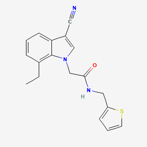 molecular formula C18H17N3OS B5868055 2-(3-cyano-7-ethyl-1H-indol-1-yl)-N-(2-thienylmethyl)acetamide 