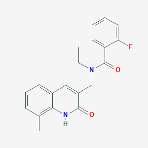 N-ethyl-2-fluoro-N-[(2-hydroxy-8-methyl-3-quinolinyl)methyl]benzamide