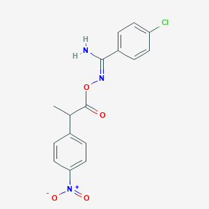 molecular formula C16H14ClN3O4 B5868070 4-chloro-N'-{[2-(4-nitrophenyl)propanoyl]oxy}benzenecarboximidamide 