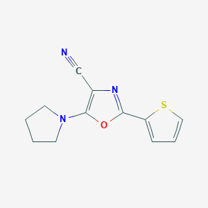 molecular formula C12H11N3OS B5868084 5-(1-pyrrolidinyl)-2-(2-thienyl)-1,3-oxazole-4-carbonitrile 