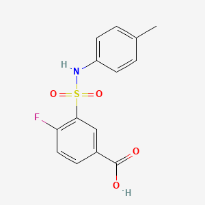 molecular formula C14H12FNO4S B5868089 4-fluoro-3-{[(4-methylphenyl)amino]sulfonyl}benzoic acid 