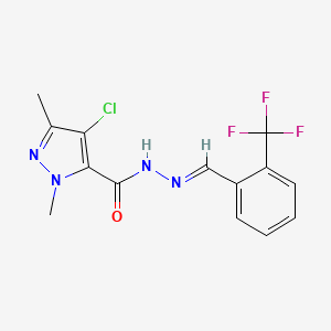 molecular formula C14H12ClF3N4O B5868094 4-chloro-1,3-dimethyl-N'-[2-(trifluoromethyl)benzylidene]-1H-pyrazole-5-carbohydrazide 