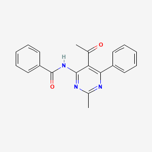 molecular formula C20H17N3O2 B5868109 N-(5-acetyl-2-methyl-6-phenyl-4-pyrimidinyl)benzamide 