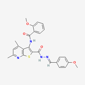 2-methoxy-N-(2-{[2-(4-methoxybenzylidene)hydrazino]carbonyl}-4,6-dimethylthieno[2,3-b]pyridin-3-yl)benzamide