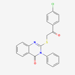 molecular formula C22H15ClN2O2S B5868145 2-{[2-(4-chlorophenyl)-2-oxoethyl]thio}-3-phenyl-4(3H)-quinazolinone 